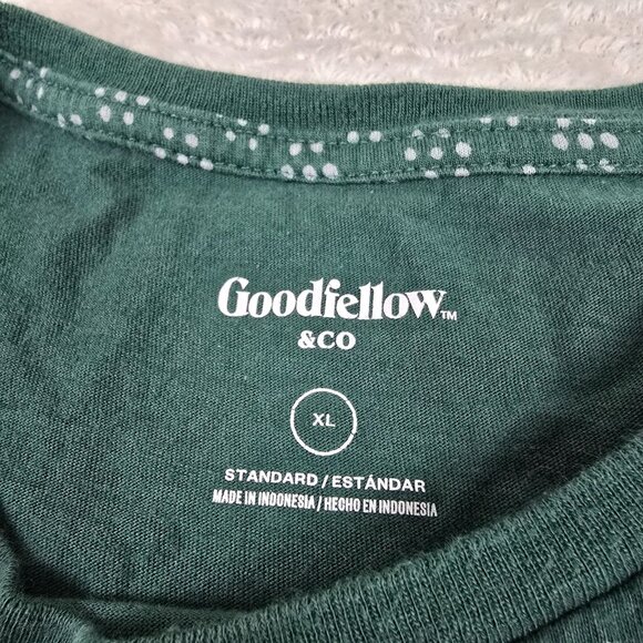 Goodfellow and Co Shirt Mens Extra Large Green Patterned Cotton T Shirt Casual - Picture 3 of 9